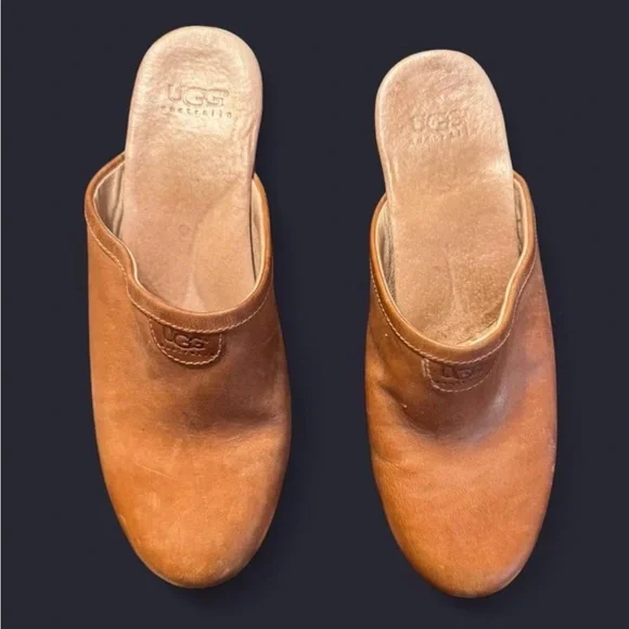 Brown Leather Clogs - Picture 2 of 5